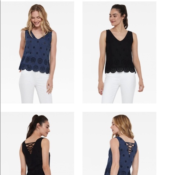 ECRU BARDOT Beautiful Blue Eyelet embroidered lined Tank in a size Small… - Picture 3 of 15